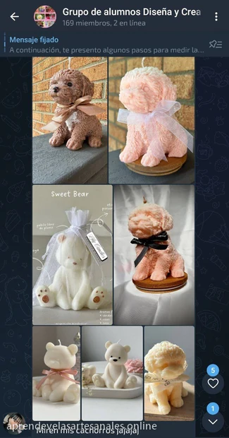 Mensaje de una alumna con sus creaciones